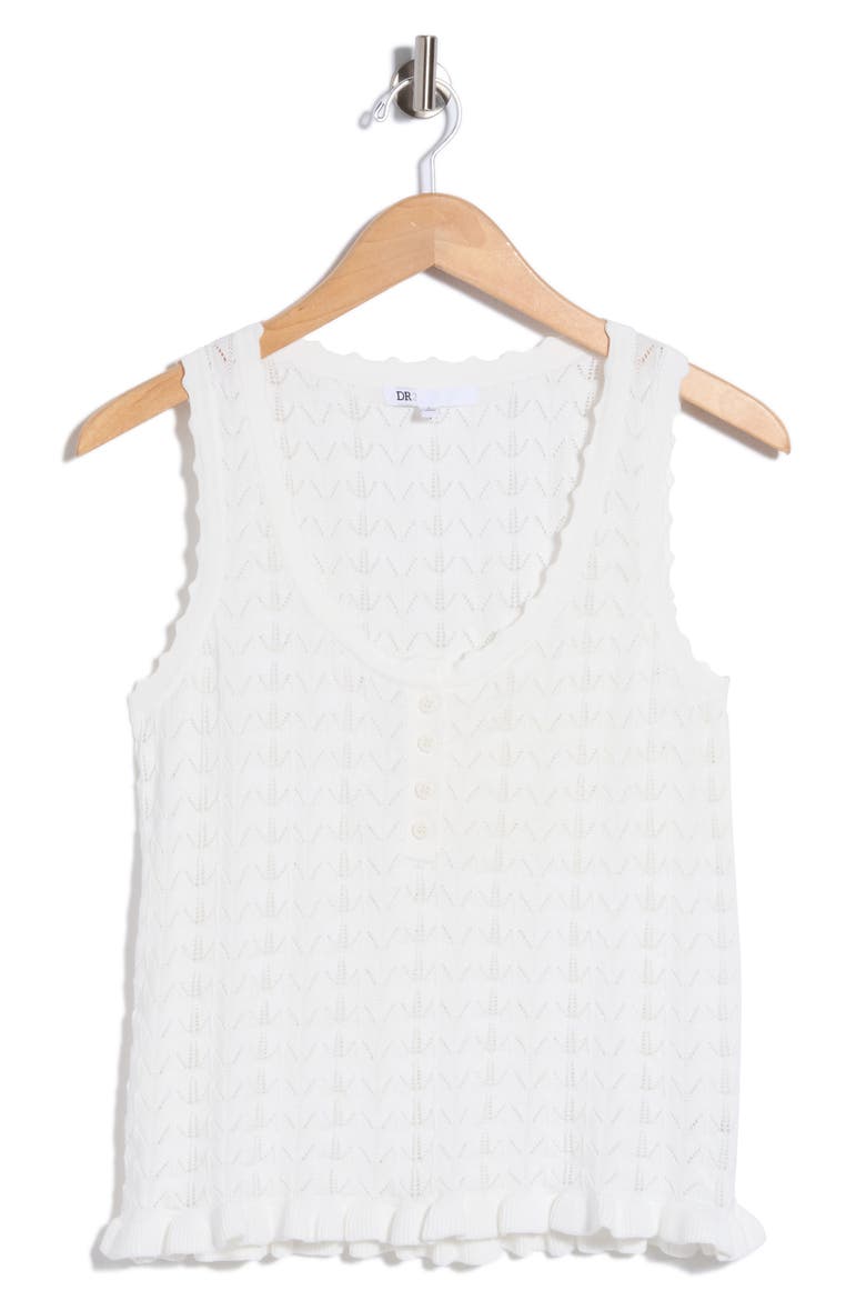 U-Neck Pointelle Sweater Tank, Alternate, color, NEW WHITE