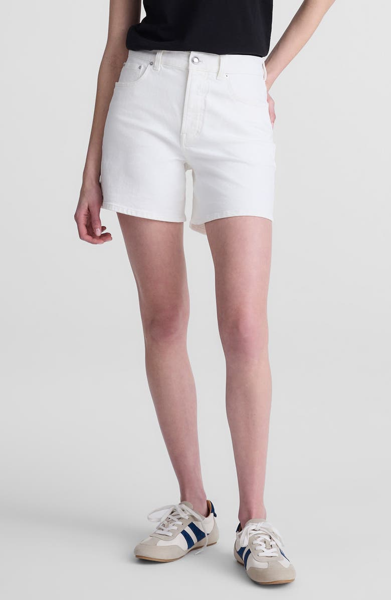 Madewell The Perfect Vintage Mid Length Denim Shorts, Main, color, Tile White