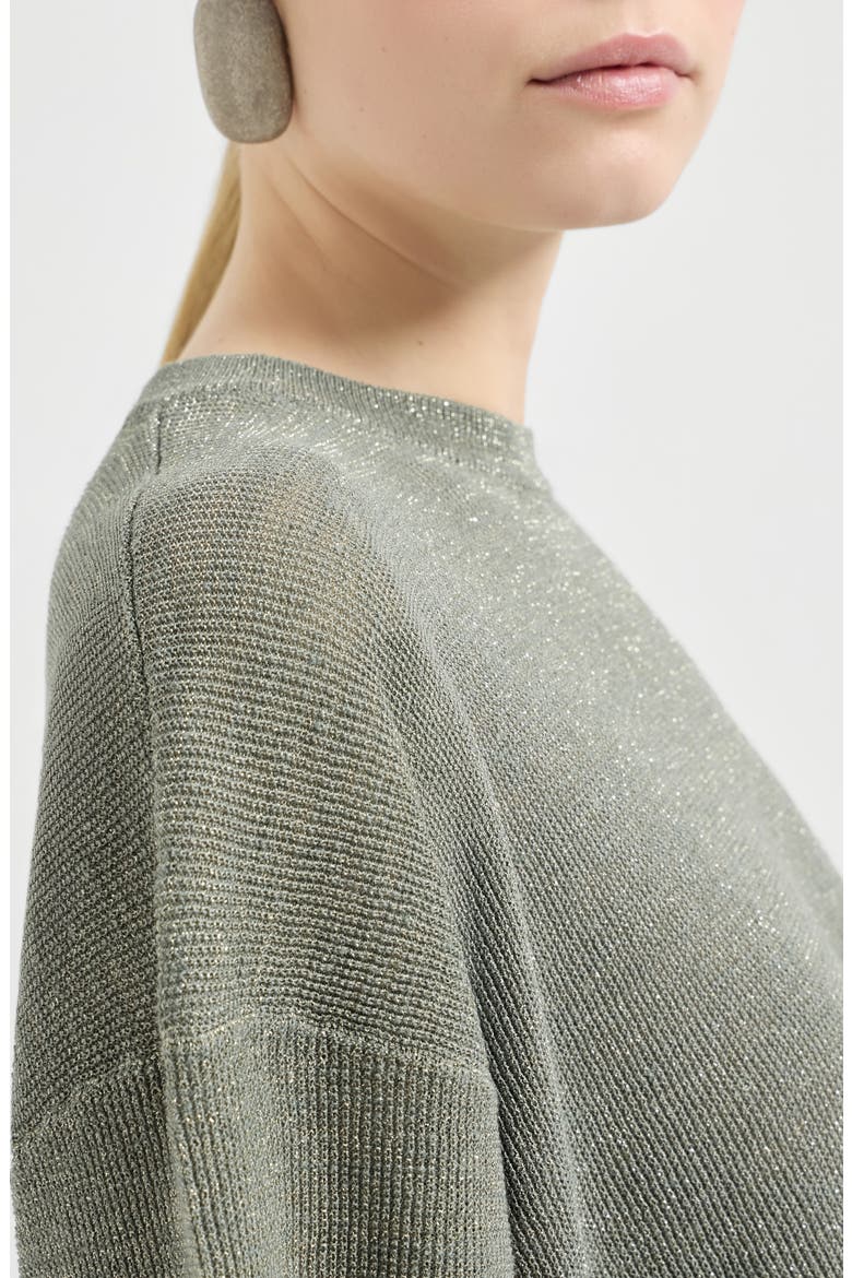 Sparkling linen sweater, Alternate, color, Military