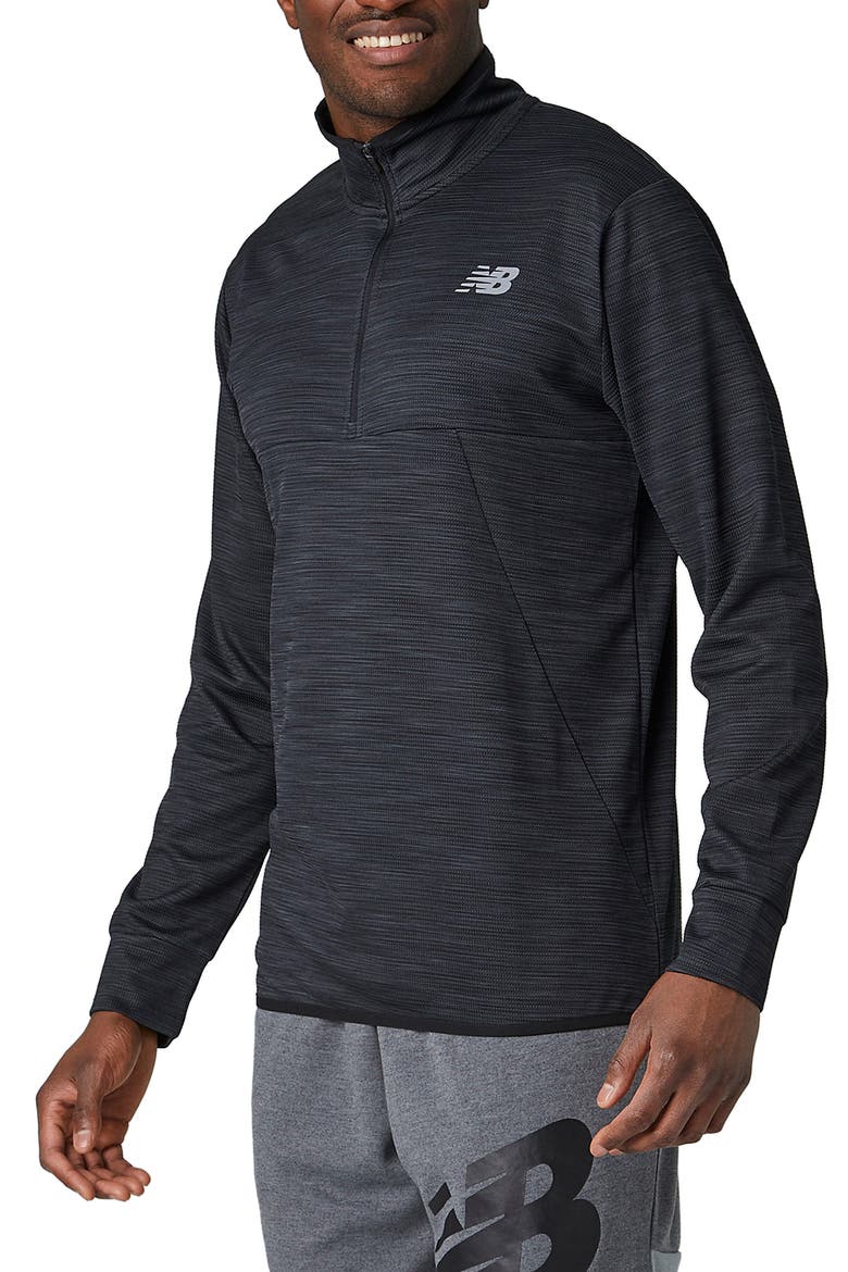 Tenacity Quarter Zip Performance Pullover, Main, color, BLACK HEATHER