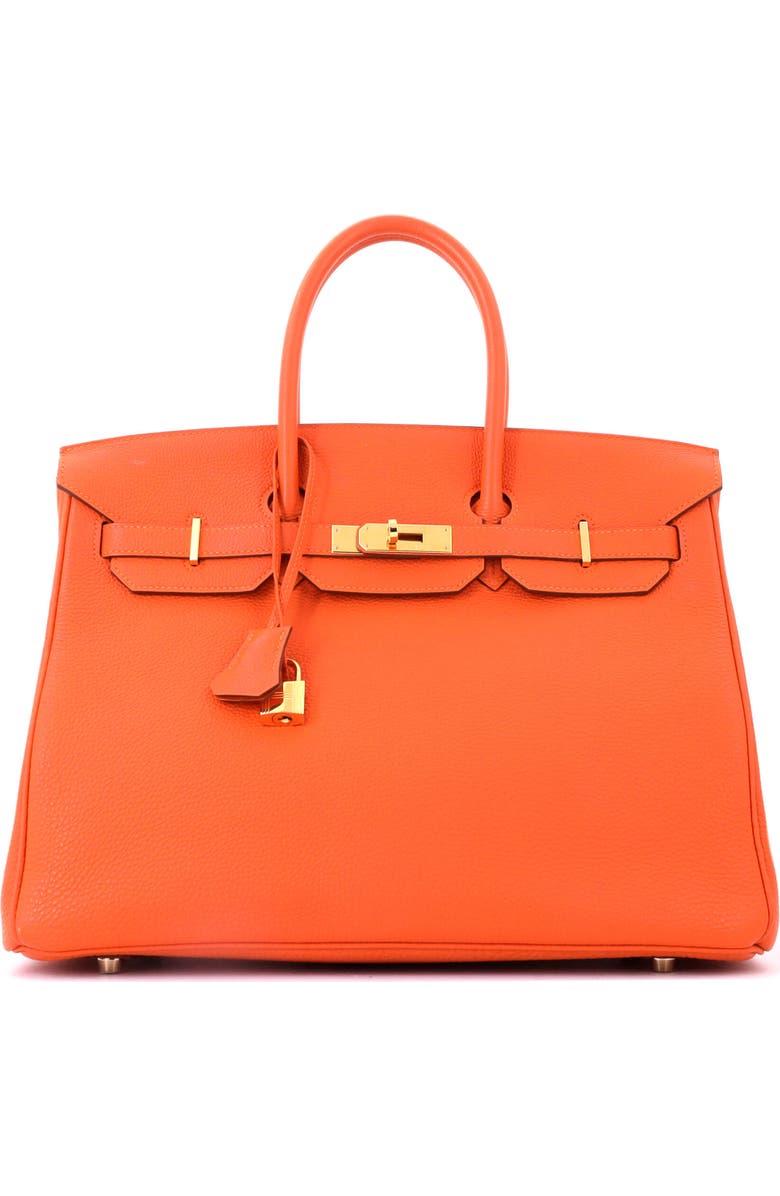 Pre-Owned Hermes Birkin Handbag Orange Togo with Gold Hardware 35, Main, color, Feu