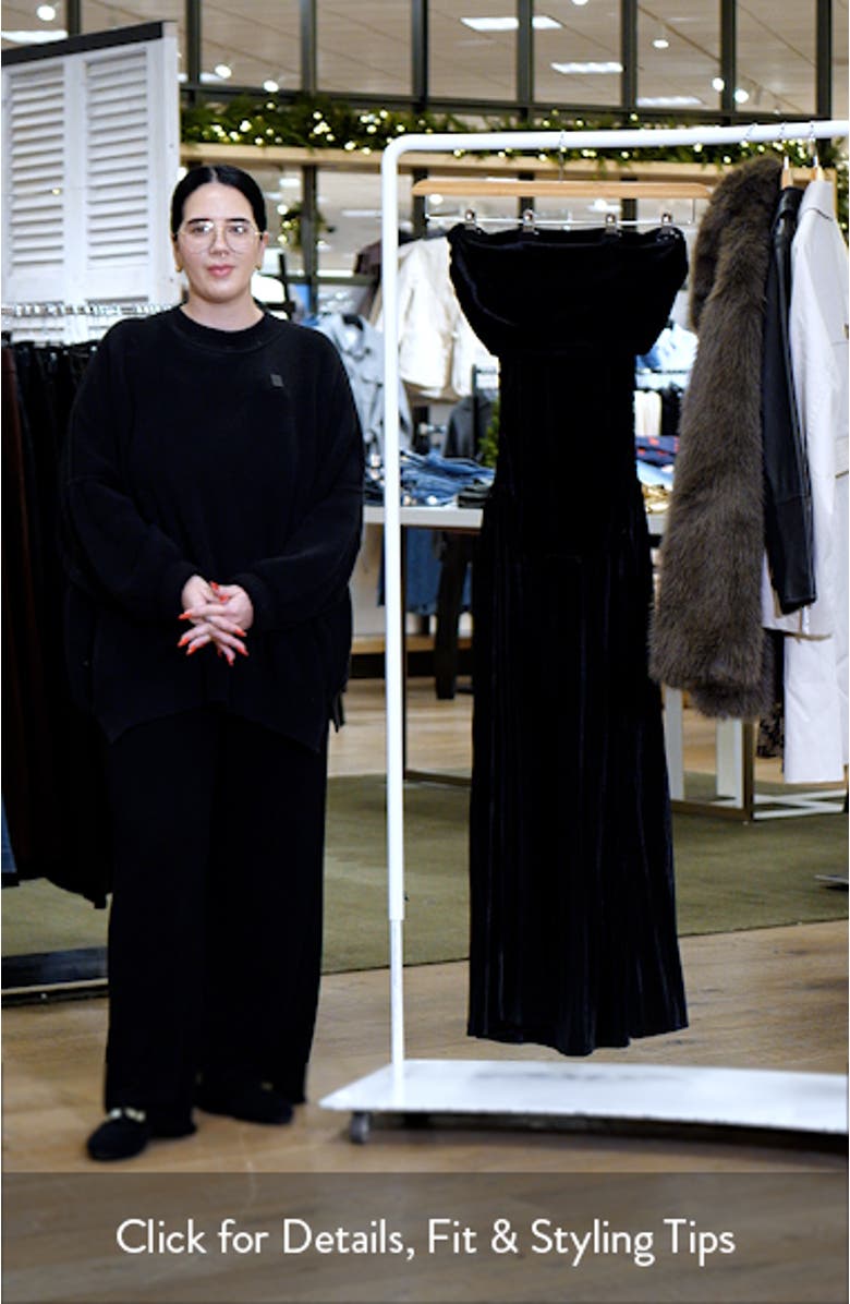 Field of Dreams Off the Shoulder Velvet Maxi Dress, sales video thumbnail