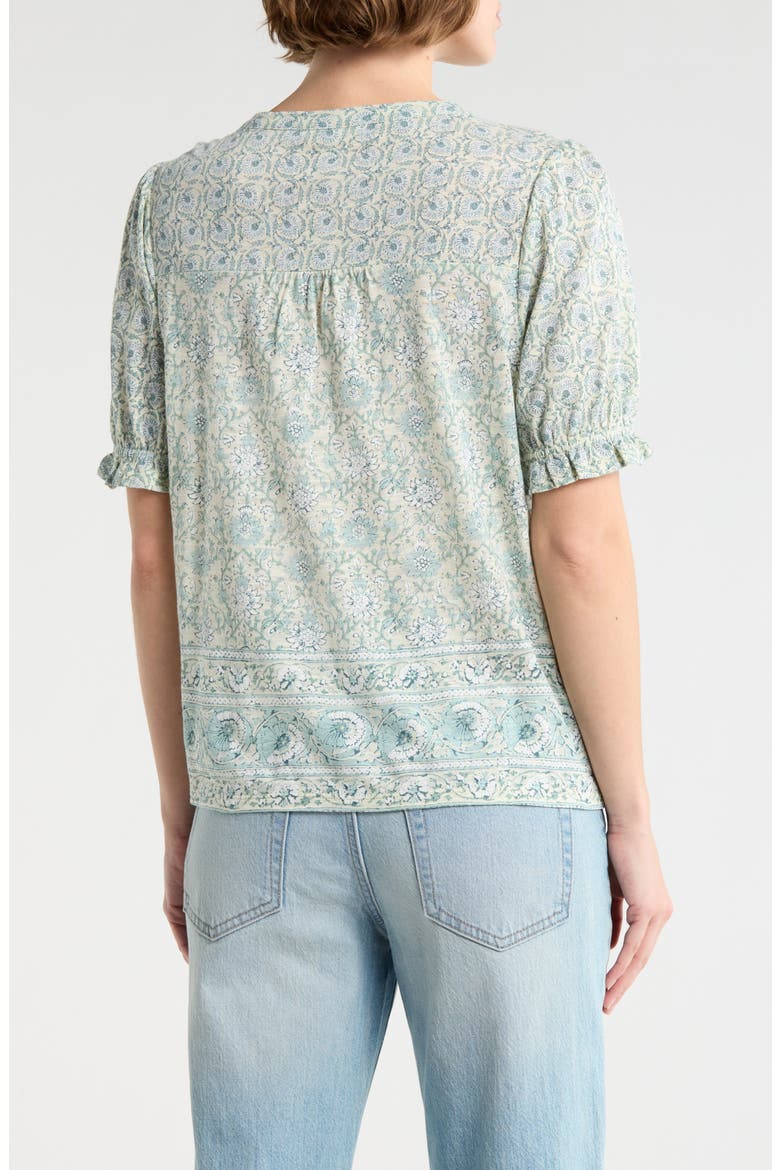 Patterned Button-Up T-Shirt, Alternate, color, GREEN MULTI