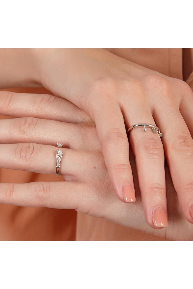 Skinny Drip Tri Ring, Alternate, color, Sterling Silver