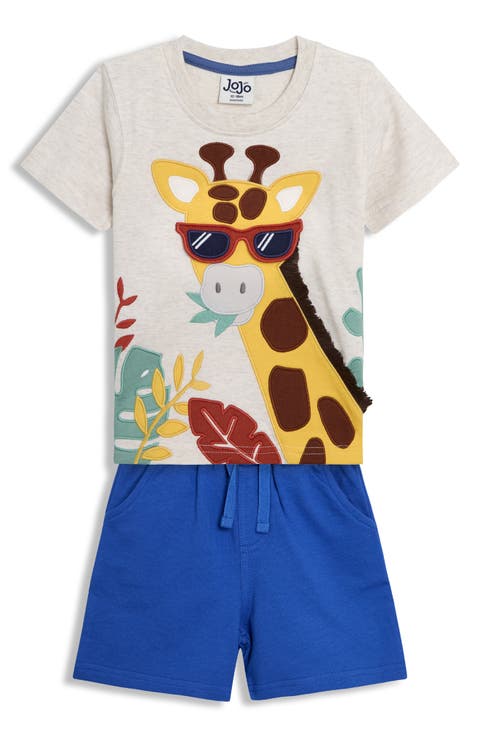 Giraffe Appliqué T-Shirt & Shorts Set (Baby)