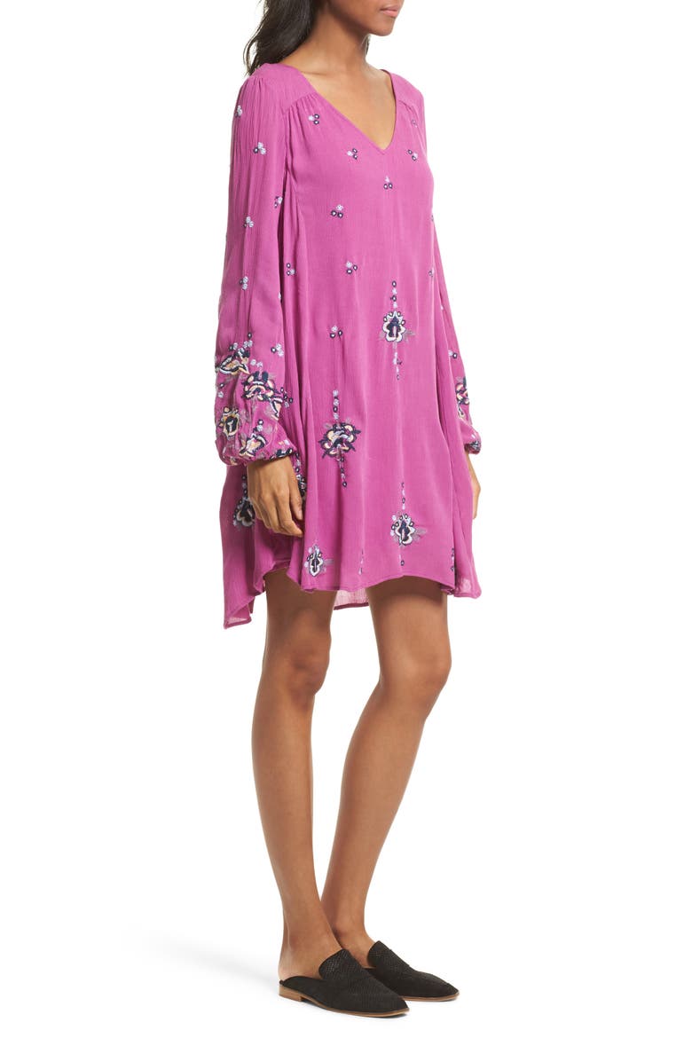 Embroidered Minidress, Alternate, color, LILAC