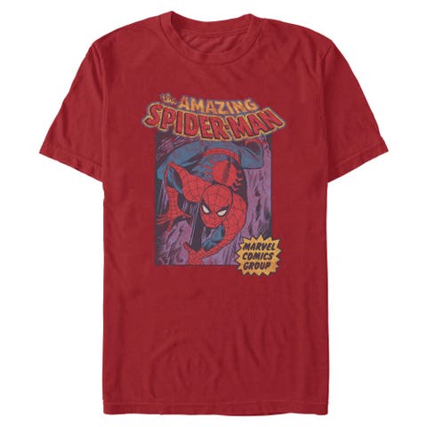 Men's Distressed Amazing Spider Short Sleeve Graphic T-shirt