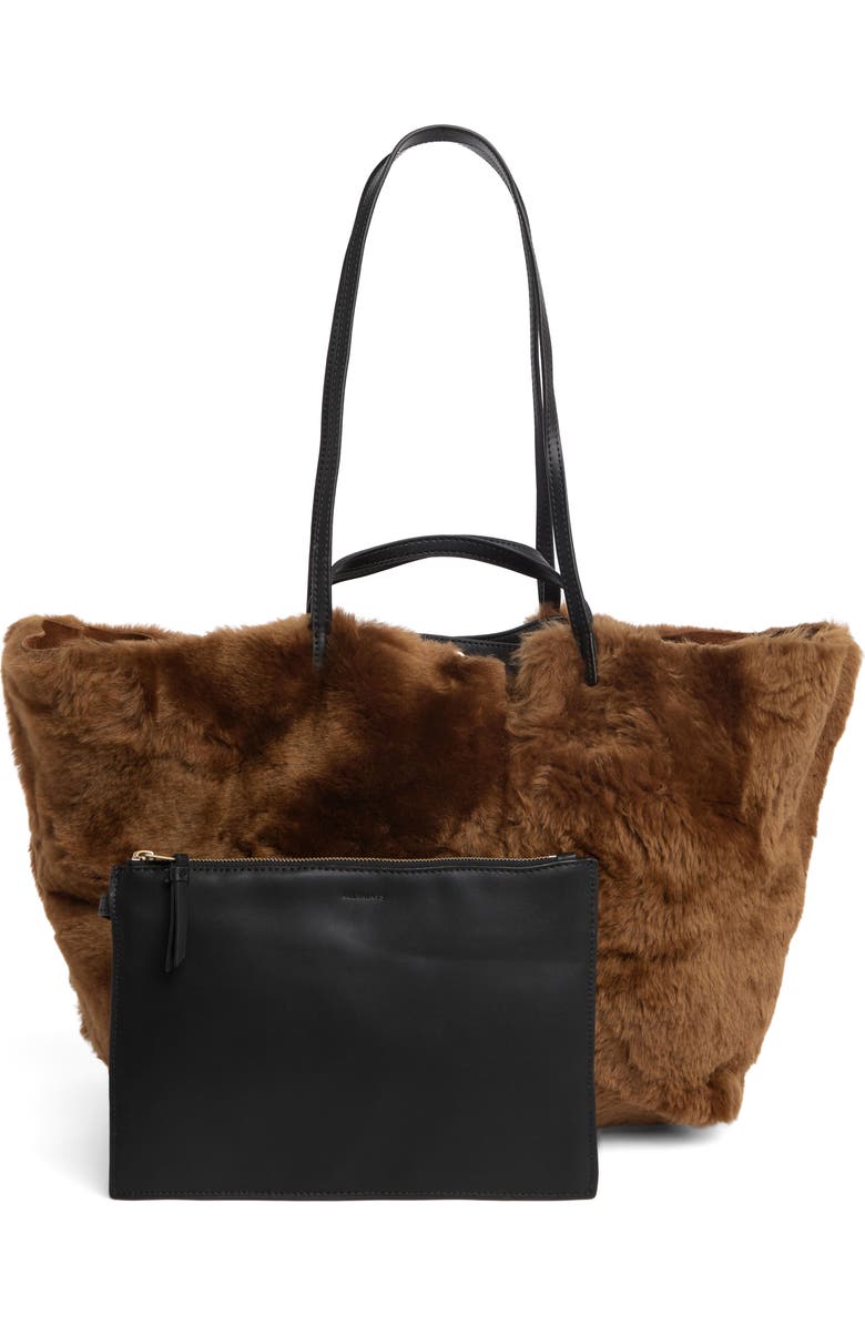 AllSaints Hannah Genuine Shearling Tote, Alternate, color,