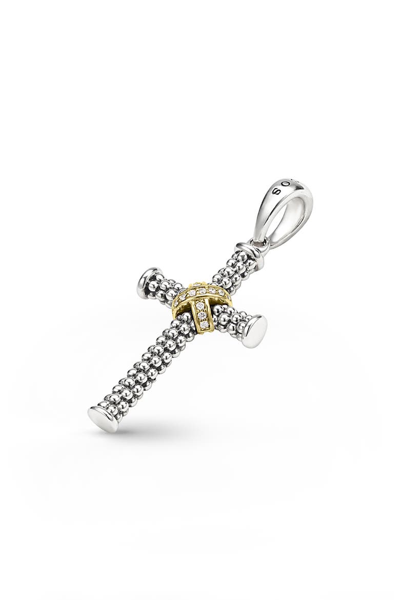 Small Anthem Diamond Cross Pendant, Alternate, color, SILVER