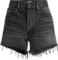 MOUSSY VINTAGE MV Aristide Distressed High Waist Denim Shorts