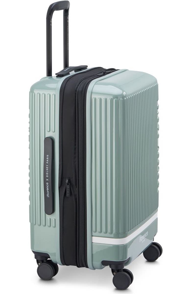 Florence by Mills 2 Piece Set - Spin Me Away Expandable 20" Carry-On Spinner & Sweet Escape Duffel, Alternate, color, Sage Green