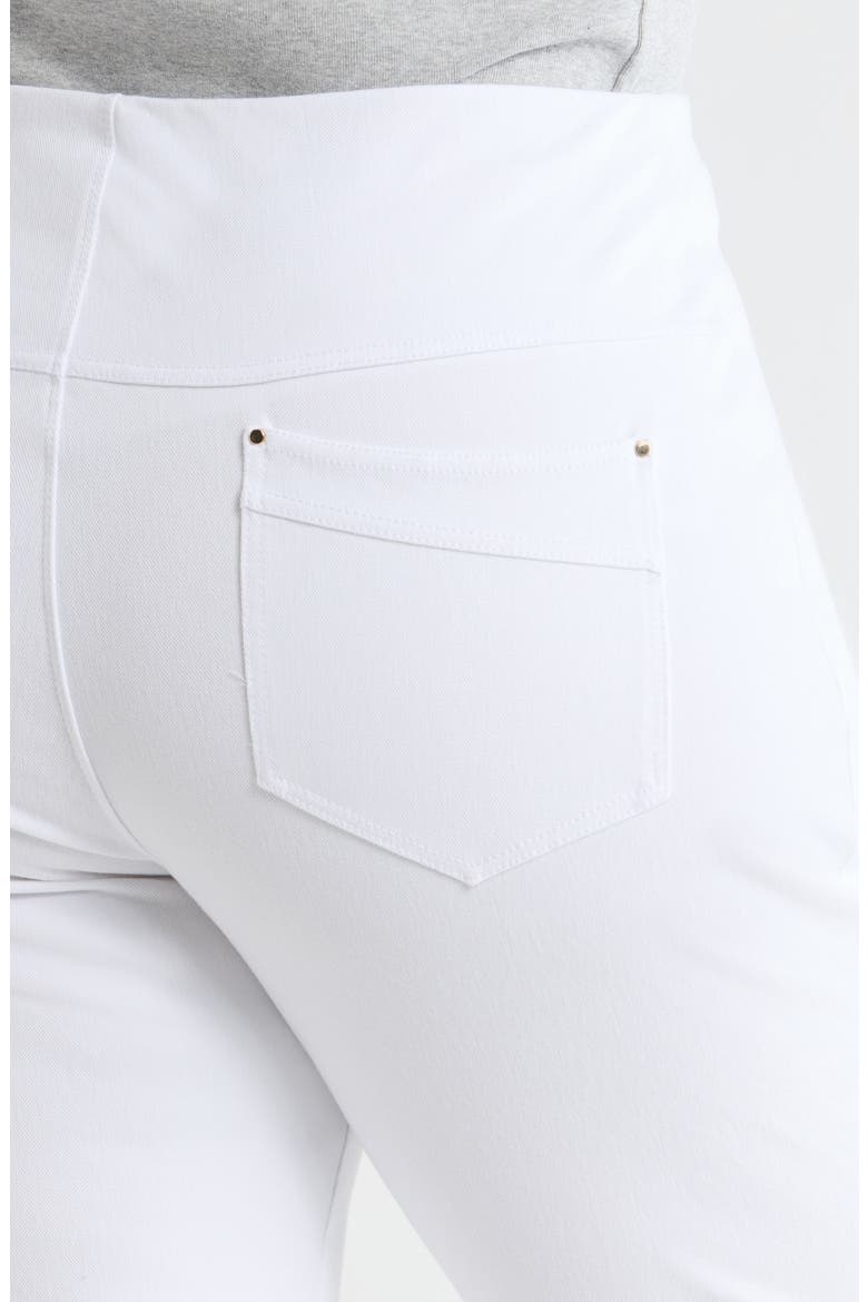 Dara High Waist Seamed Fringe Hem Crop Jeans, Alternate, color, WHITE