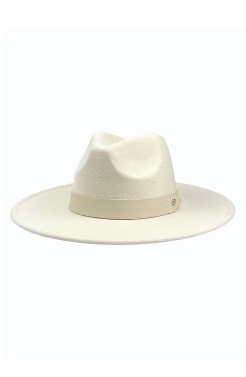 Vegan Leather Trim Felt Fedora