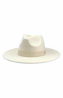 Vegan Leather Trim Felt Fedora