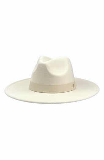 Vegan Leather Trim Felt Fedora