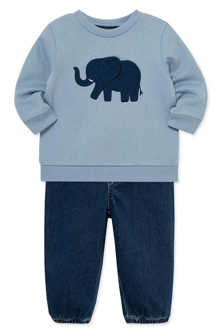 Kids' Safari Sweatshirt & Pants Set, Alternate, color, DENIM