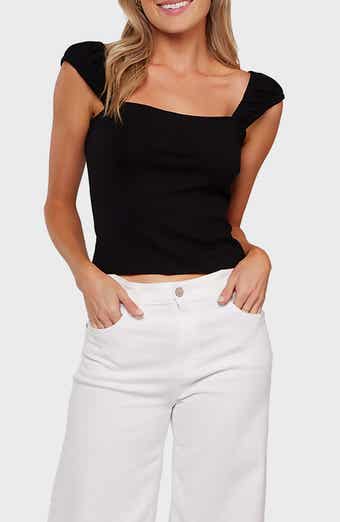 matty m. Eva Cap Sleeve Top