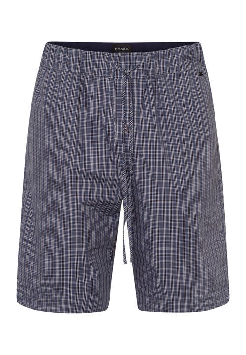 Hanro Night And Day Woven Cotton Shorts In Grey Check