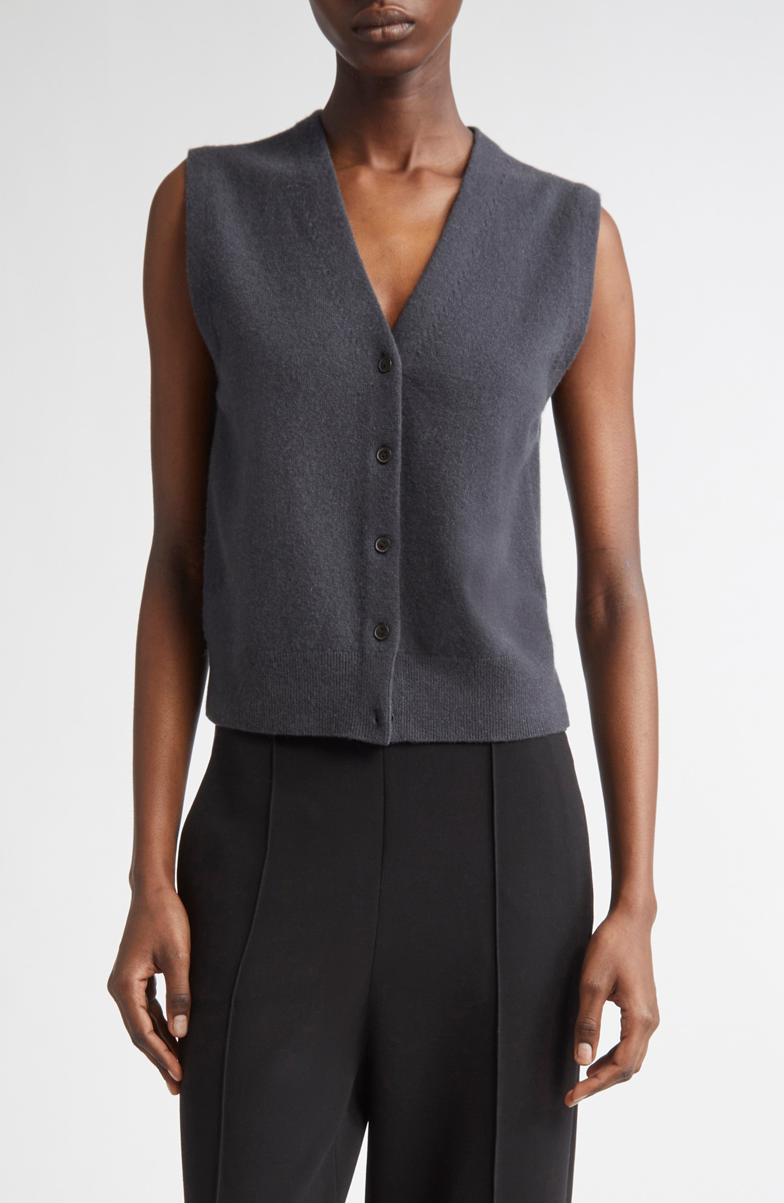 Vince Shrunken Button Wool & Cashmere Blend Vest