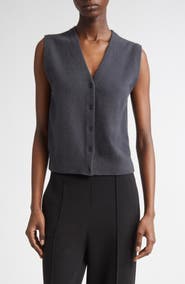 Vince Shrunken Button Wool & Cashmere Blend Vest