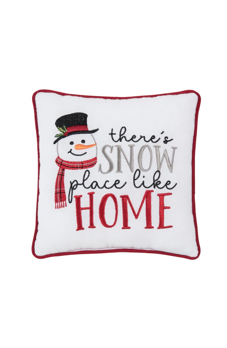 C&F Home Snow Place Like Home Small Christmas Accent Pillow, 10" x 10", Main, color,