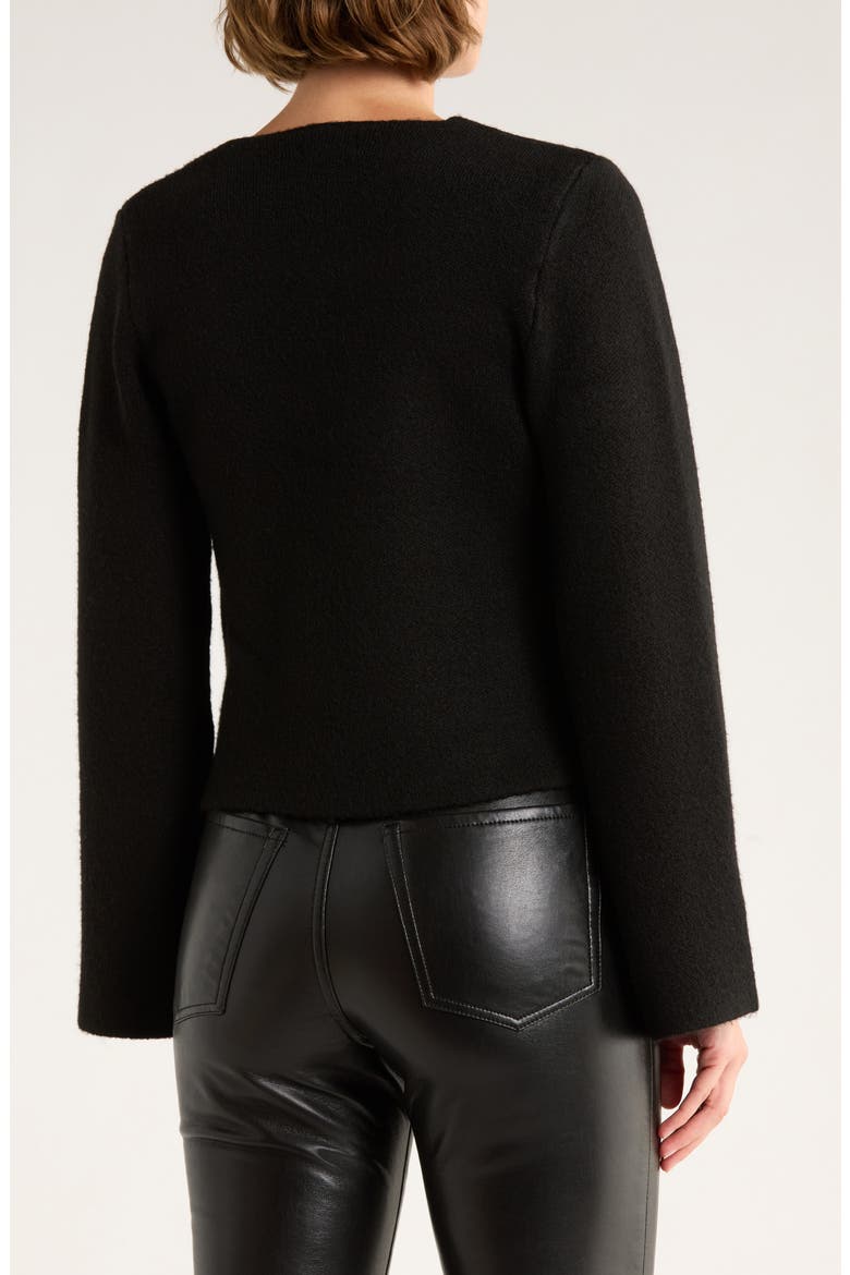Asymmetrical Button Cardigan, Alternate, color, BLACK