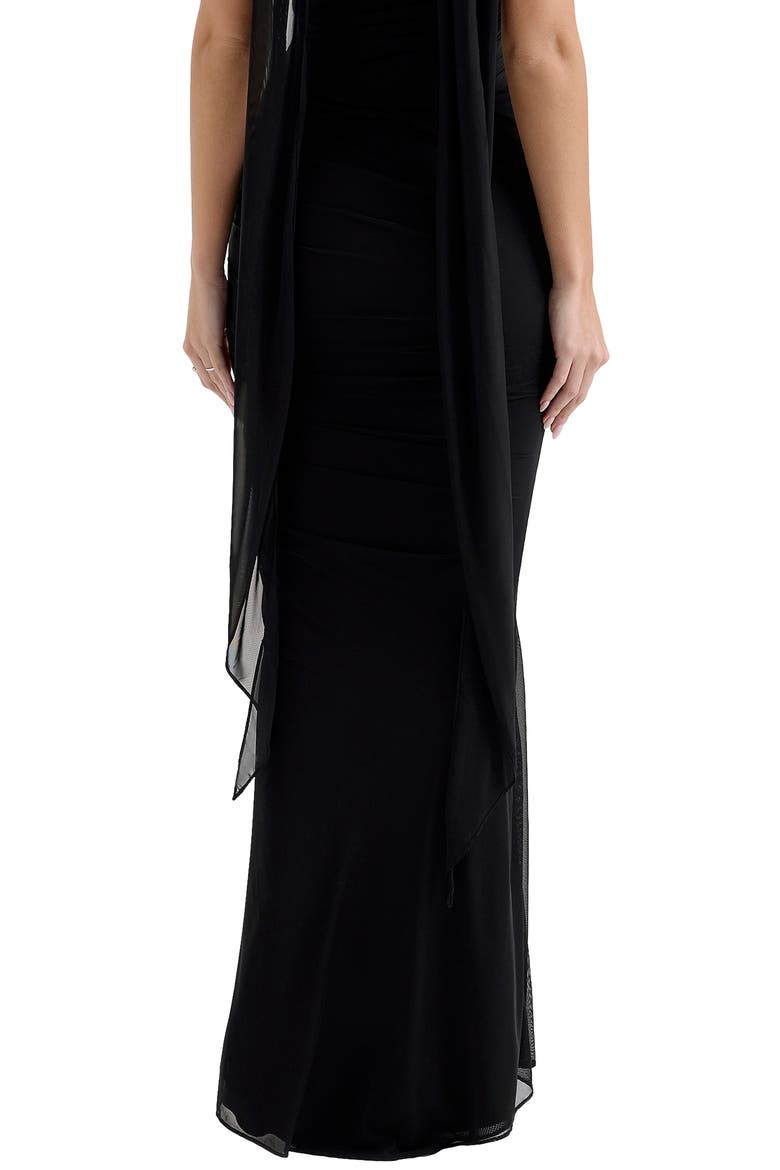 Cassidy Mesh & Tulle Maxi Skirt, Alternate, color, BLACK