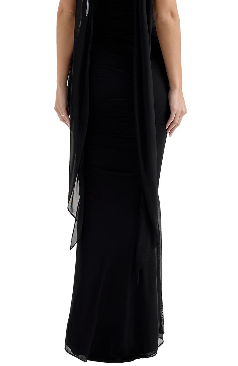 HOUSE OF CB Cassidy Mesh & Tulle Maxi Skirt, Alternate, color, Black