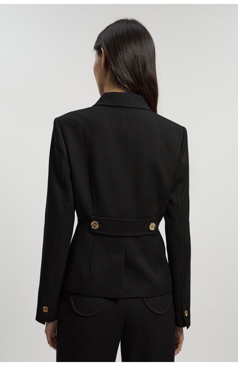 Karen Millen Petite Textured Tailored Jacket, Alternate, color, Black