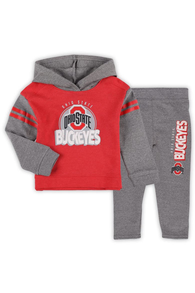 Girls Toddler Ohio State Buckeyes Clubhouse Pullover Hoodie and Legging Set, Main, color, Scarlet