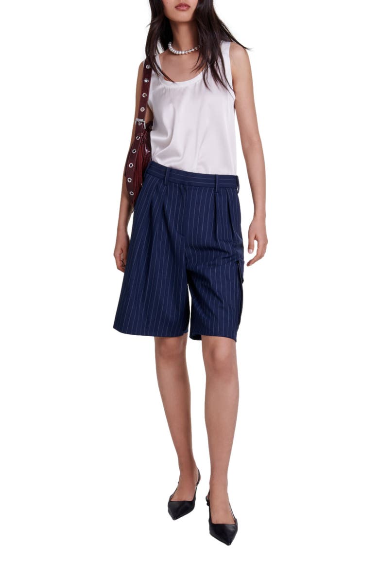 maje Striped Bermuda shorts, Alternate, color, 