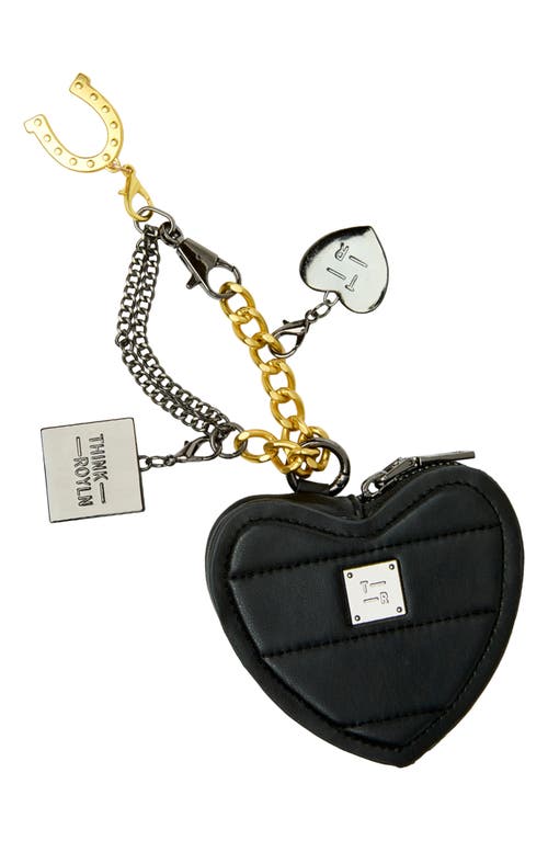 THINK ROYLN Love Charm Keychain in Pearl Black 
