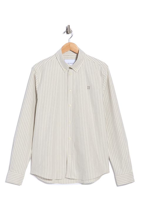 Konrad Stripe Cotton Oxford Button-Down Shirt