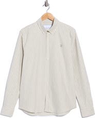 Les Deux Konrad Stripe Cotton Oxford Button-Down Shirt