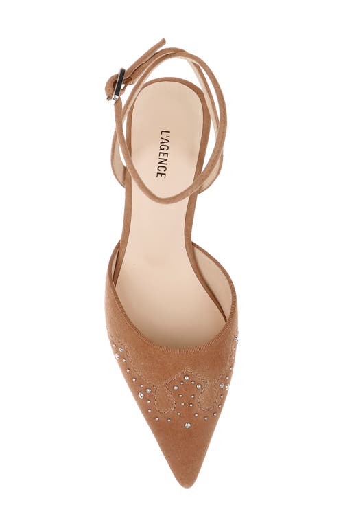 L Agence L'agence Women's Liana Pointed Toe Stud Detail Kitten Heel Pumps In Sand