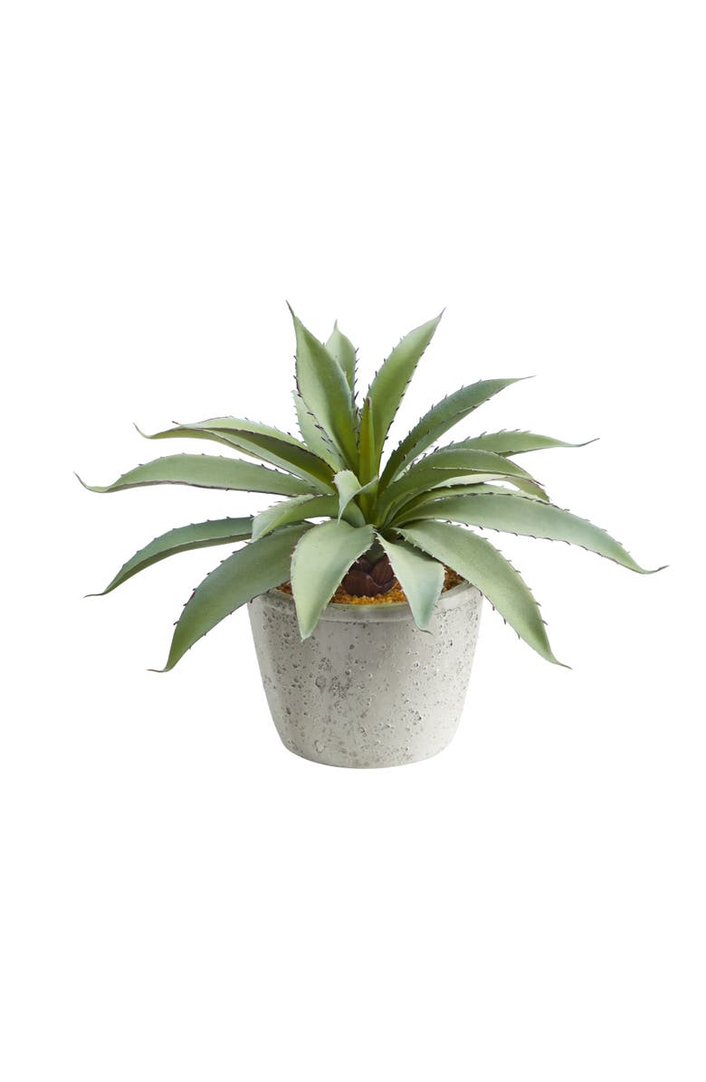 NEARLY NATURAL 9-in Aloe Succulent Artificial Plant, Main, color, Green