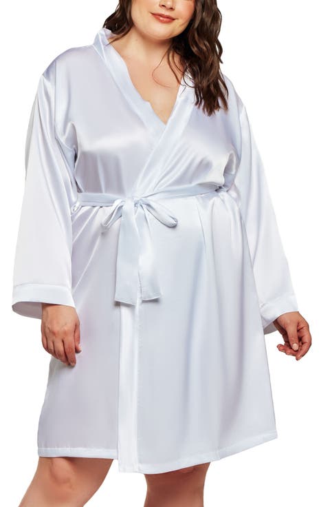 Long Sleeve Satin Robe (Plus Size)