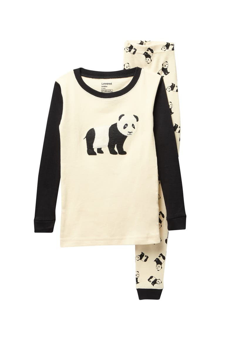 Panda 2-Piece Pajama Set, Main, color, OFF WHITE