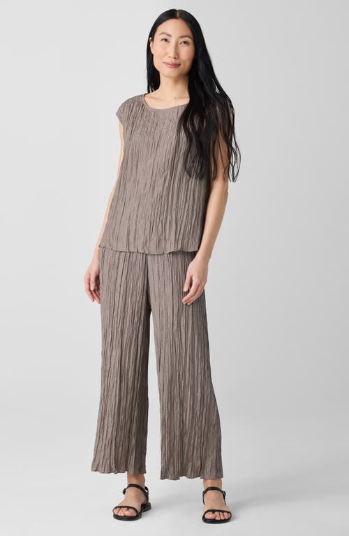 Eileen Fisher Silk Ballet Neck Top In Cocoa