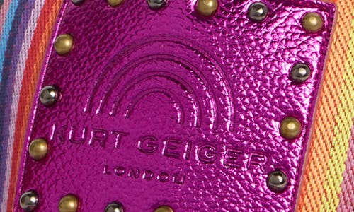 Kurt Geiger London Southbank Rainbow Stripe Baseball Cap In Pink