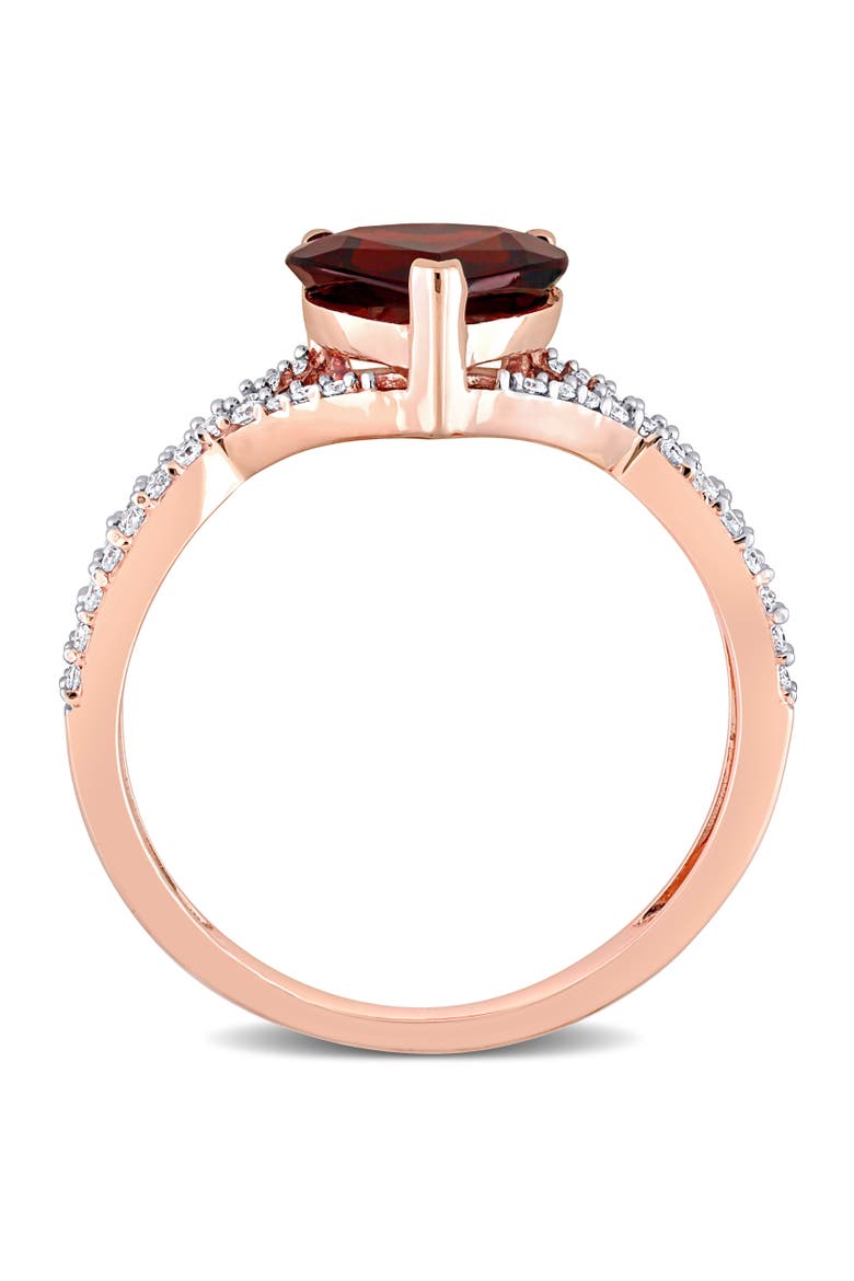Garnet & Diamond Heart Infinity Ring 14k, Alternate, color, Garnet