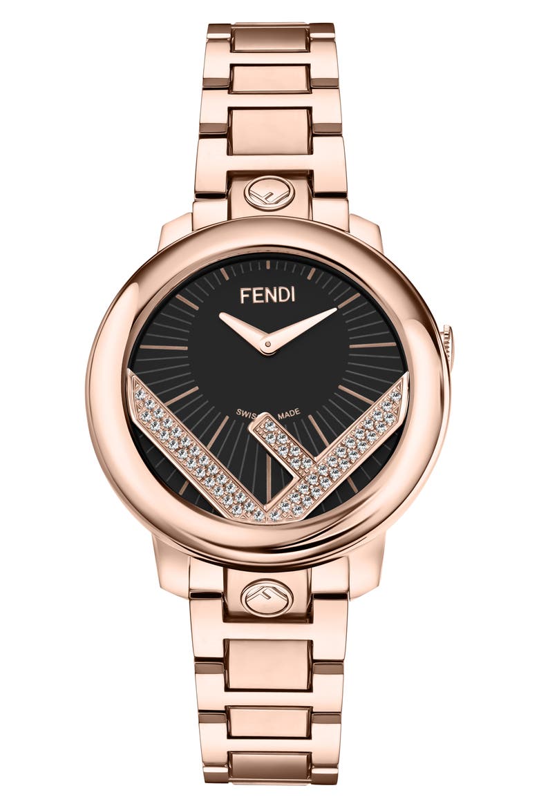 Run Away Diamond Bracelet Watch, 28mm, Main, color, ROSEGOLD