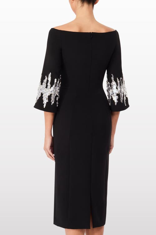 Jenny Packham Aster Sequin-embellished Midi Dress In Black