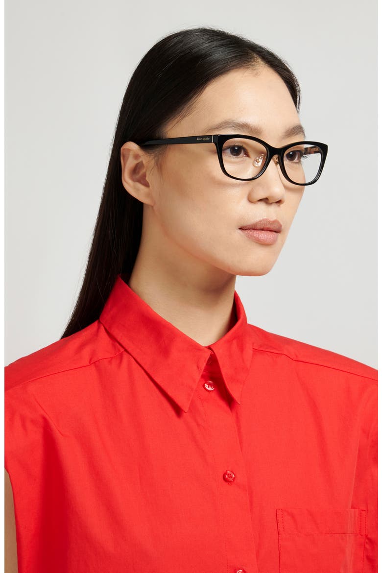 posi 53mm cat eye optical glasses, Alternate, color, BLACK