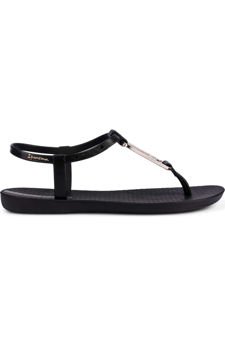 Ipanema Clas Modern Water Resistant Ankle Strap Sandal, Alternate, color, Black/ Gold