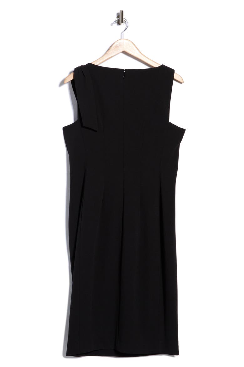 Tie Neck Shift Dress, Alternate, color, BLACK