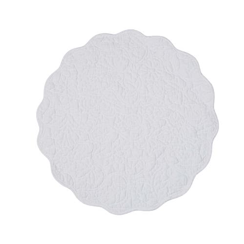 C & F Home C&f Home Christiana White Reversible Machine Washable Round Scallop Quilt Placemats Set Of 6 In White