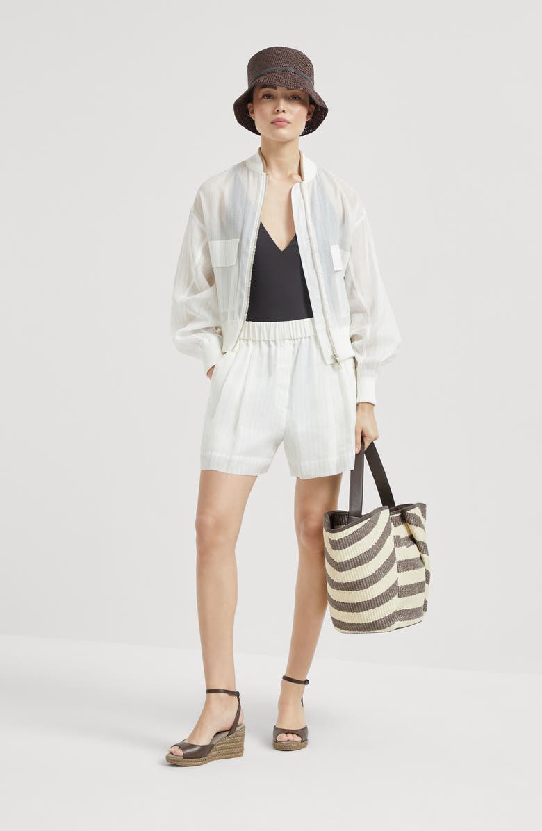 Brunello Cucinelli Bomber jacket with monili, Alternate, color, 