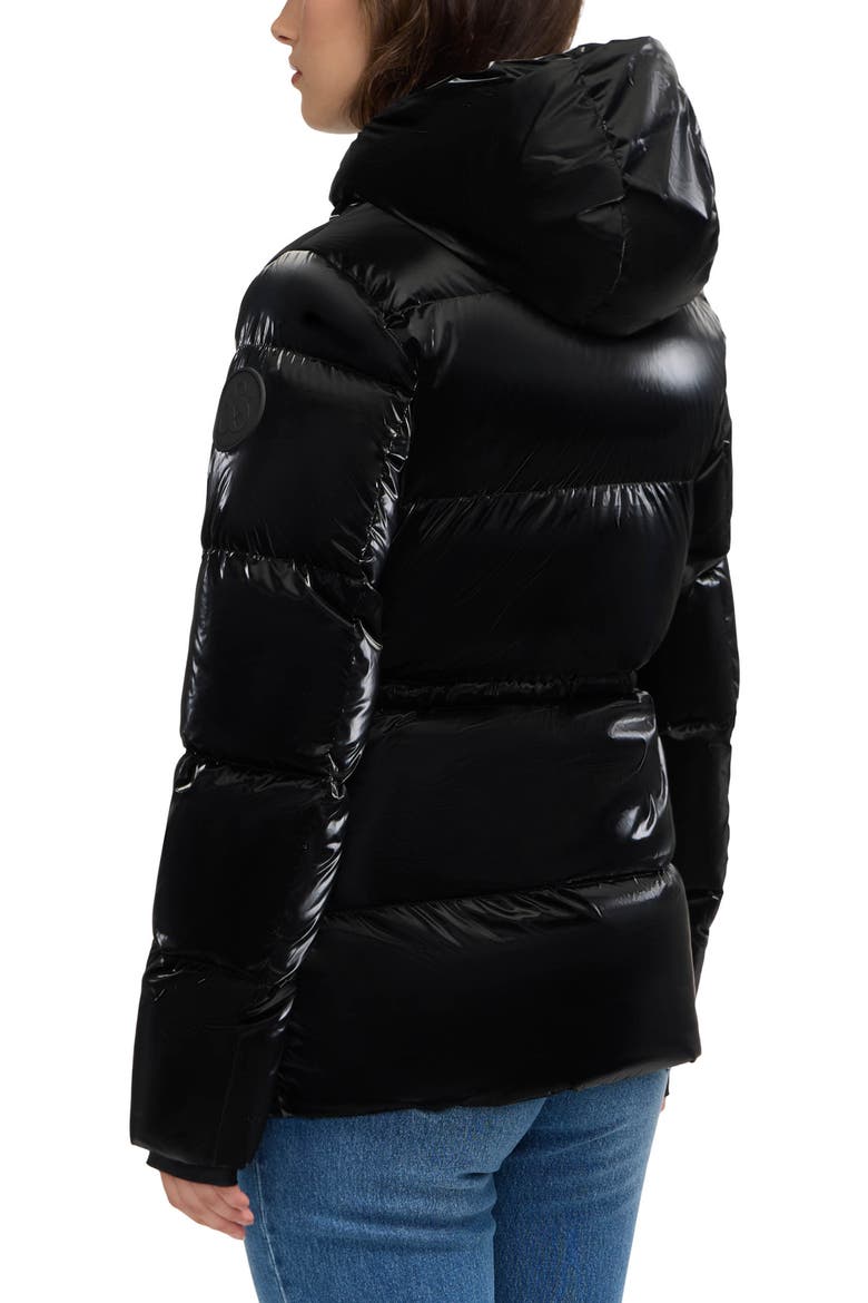 Enola Water Repellent Channel Quilted Down Jacket, Alternate, color, BLACK