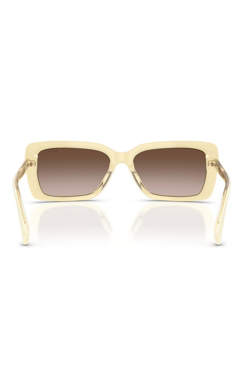 56mm Rectangular Sunglasses, Alternate, color, BEIGE TRANSPARENT / BROWN